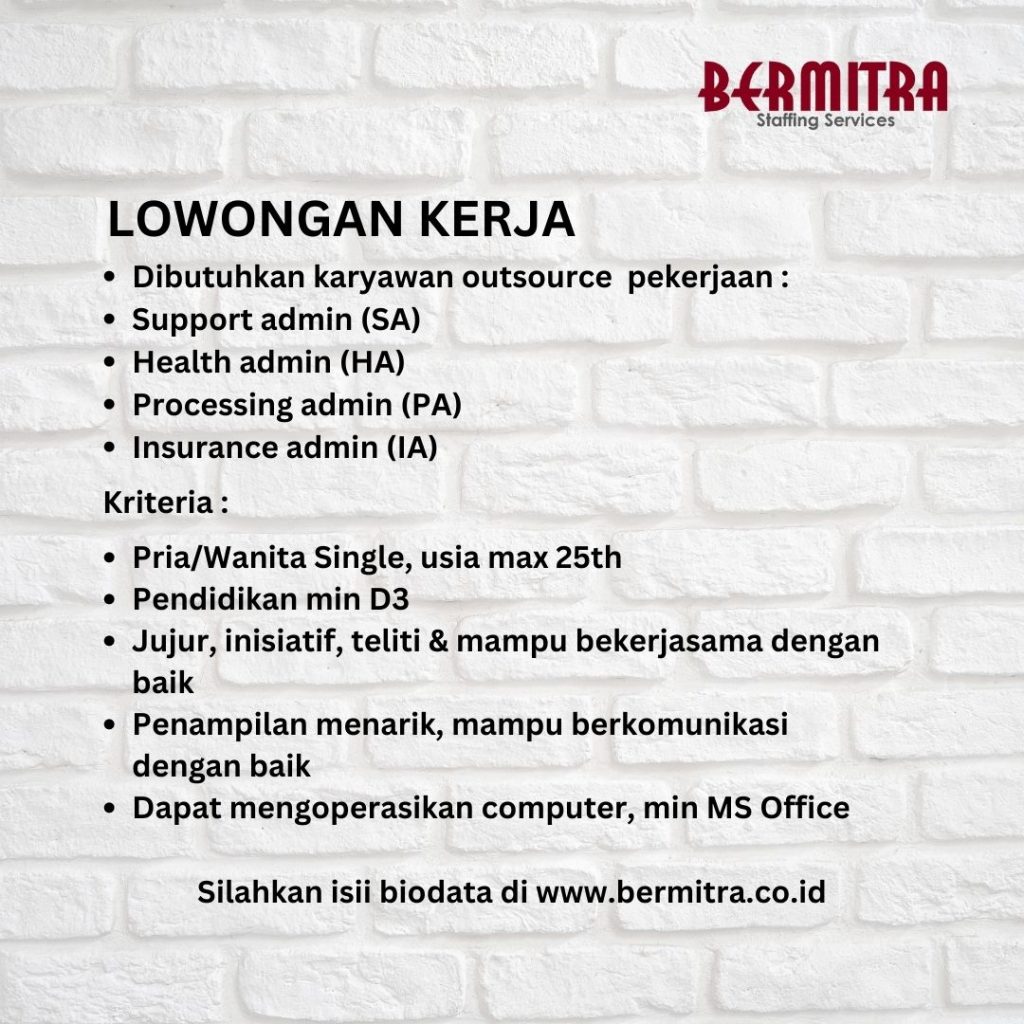 Lowongan kerja; administrasi; Kesempatan kerja; 